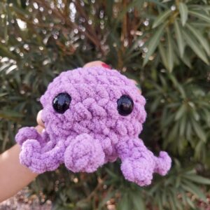 4 Inch Purple Crochet Octopus Plush