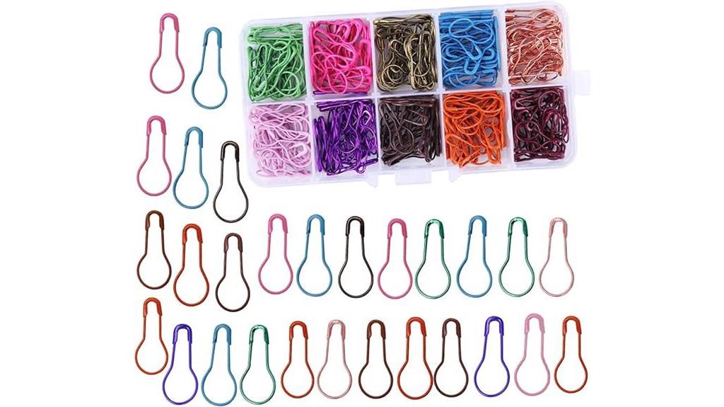 colorful safety pins for crochet