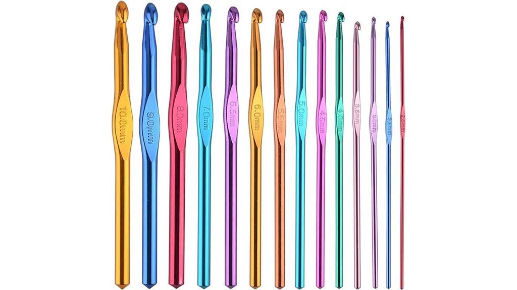 multicolor aluminum crochet hooks